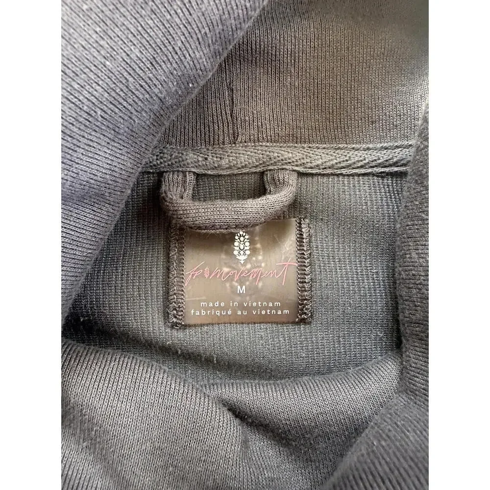 Free People Movement Last Chance Oversize Pullover Sweatshirt M Velour Charcoal - Picture 7 of 9